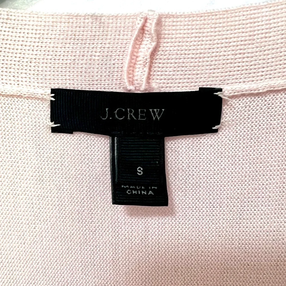J. Crew Pink Open-Front Cardigan Sweater merino wool‎ small
